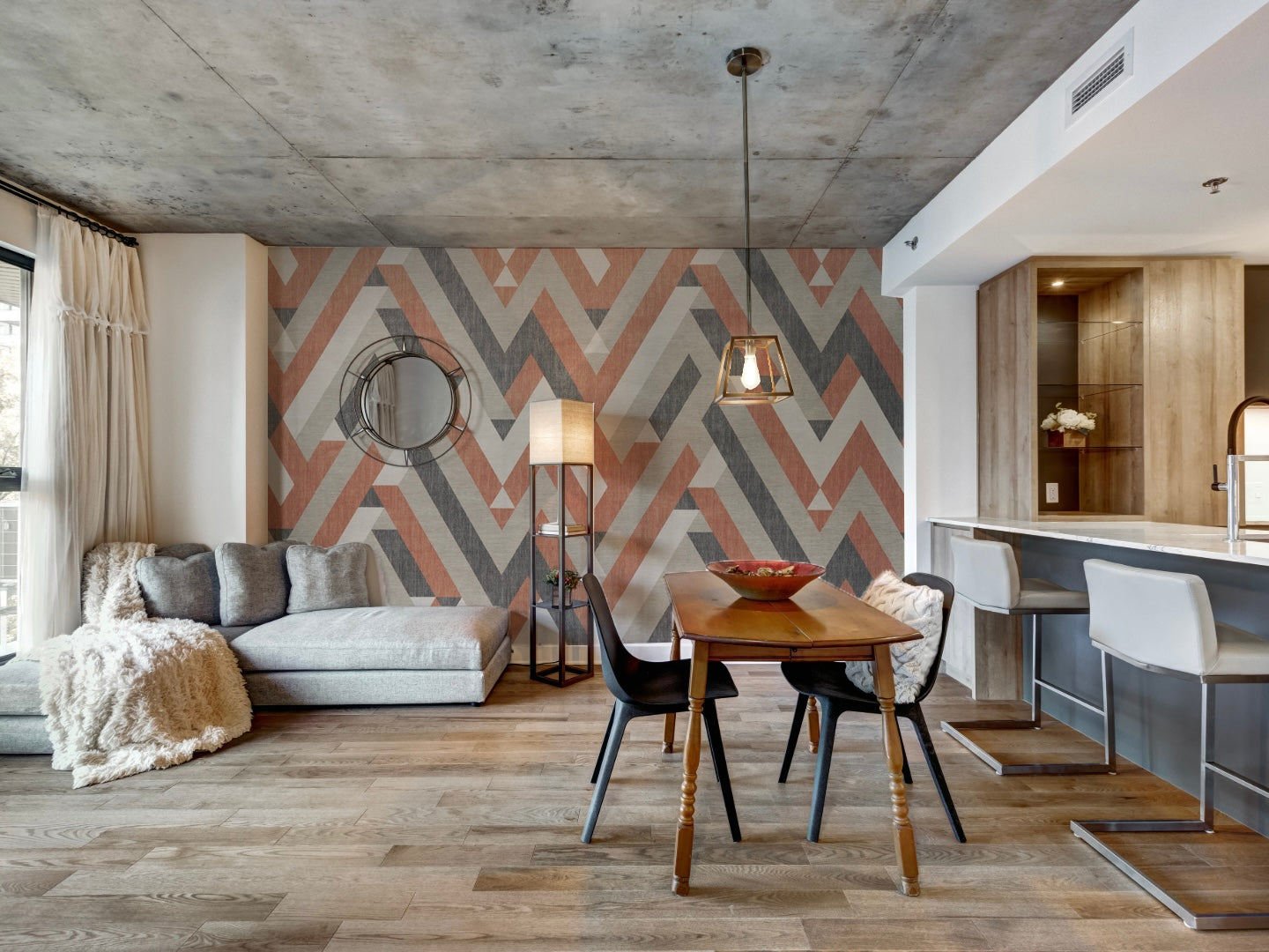 Wallpaper Salmon Weave