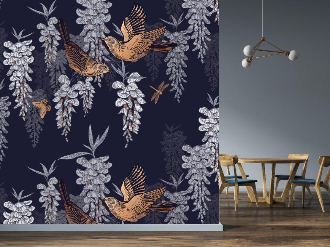 Wallpaper Elysian Garden-White Blooms