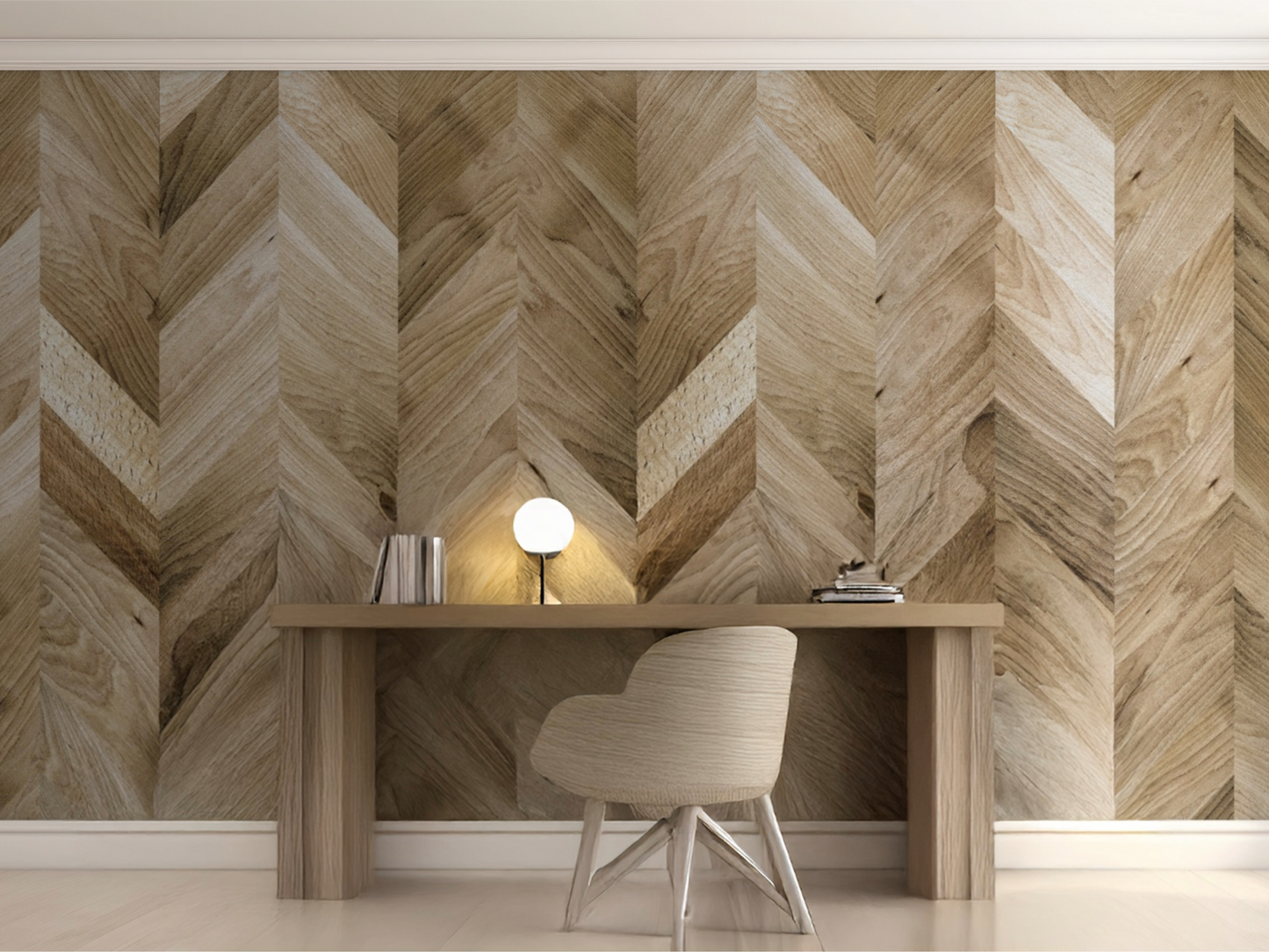 Wallpaper wooden herringbone natural