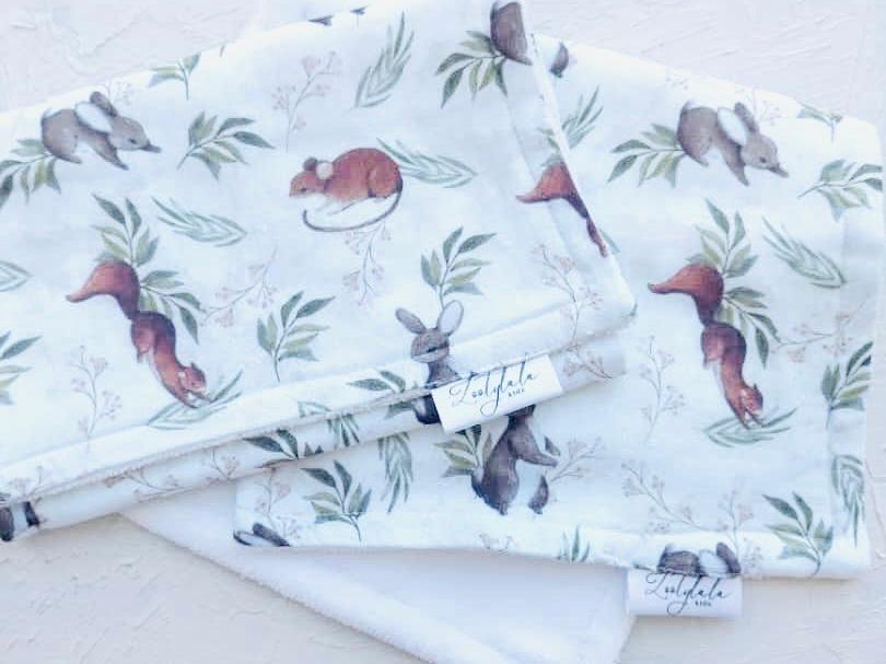 Rabbit and Mouse Burp Cloth