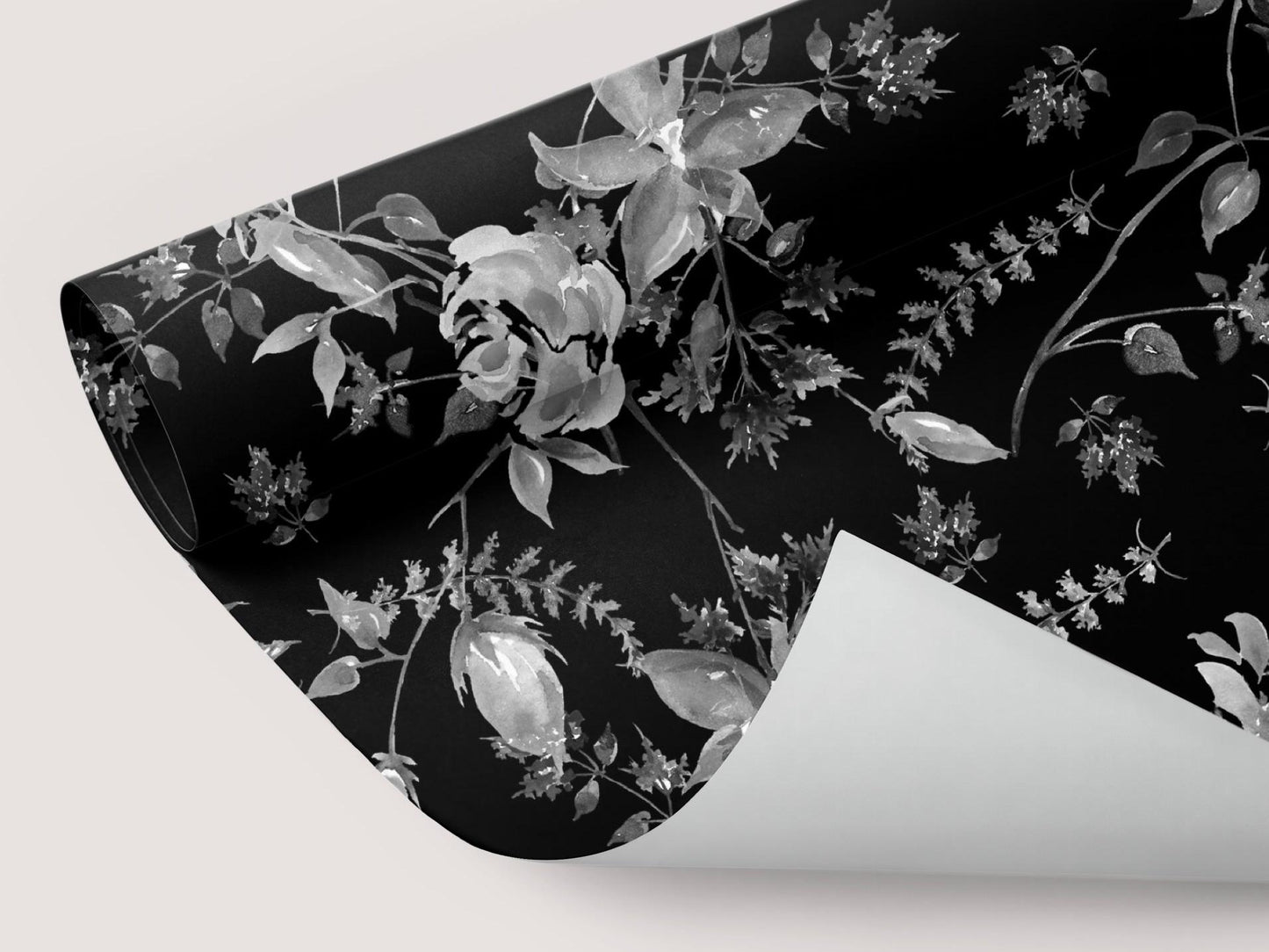 Wallpaper Black Floral