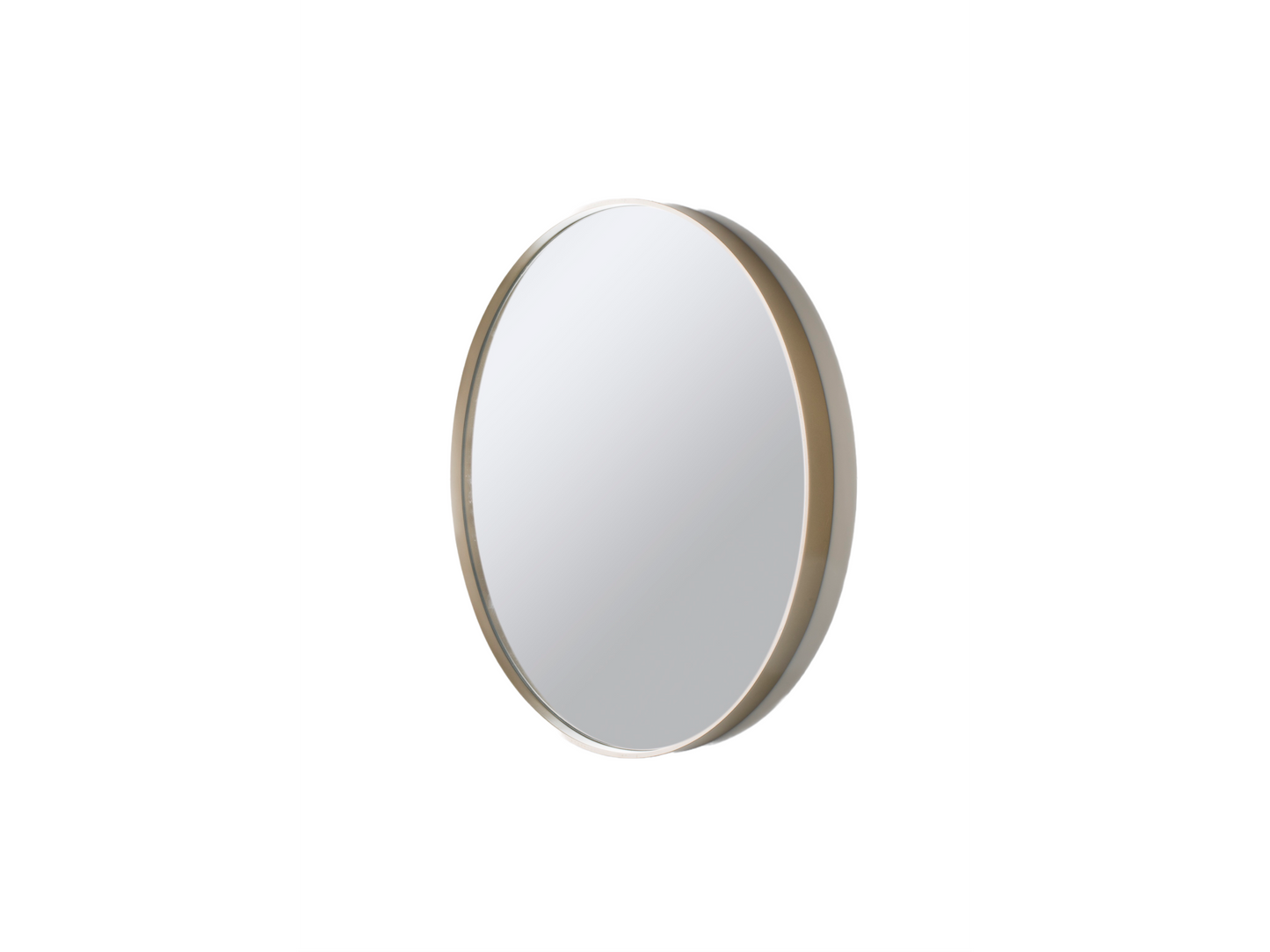Deep Frame Round Mirror Gold