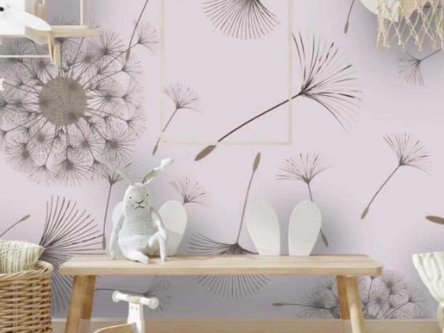 Wallpaper Dandelions Pink