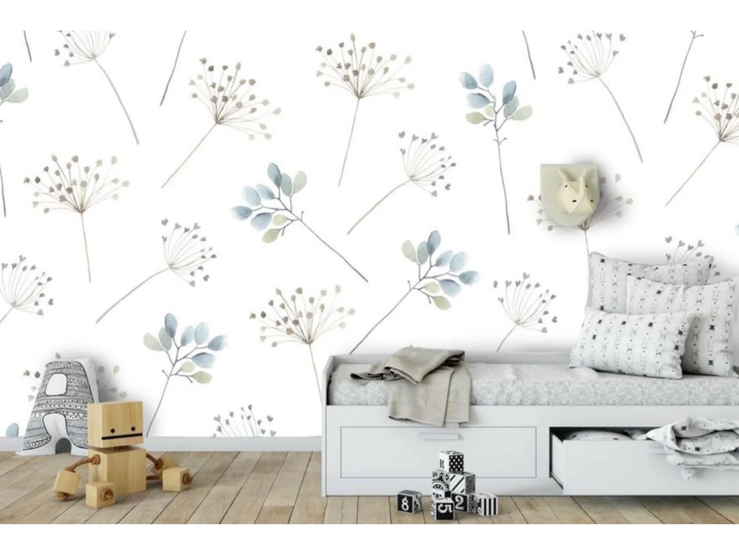 Wallpaper Floral Blues