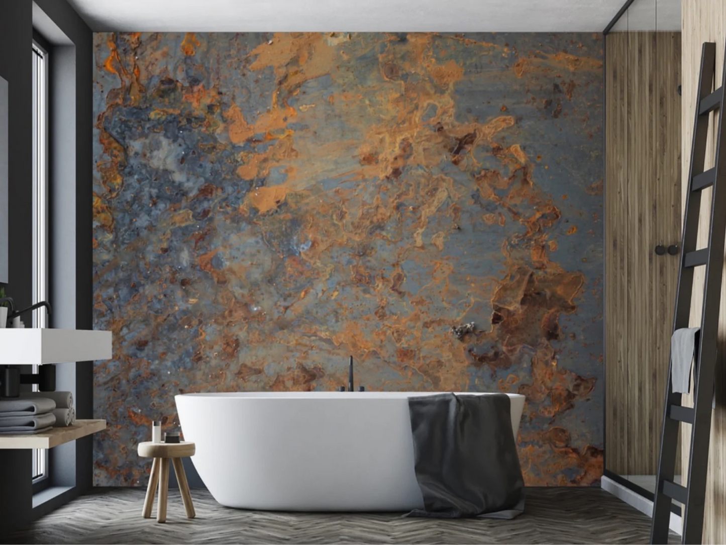 Wallpaper Copper Impasto