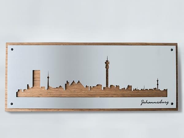 Brushed Aluminium Johannesburg Skyline