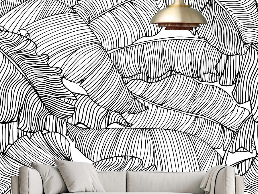 Wallpaper Palm leaf line art