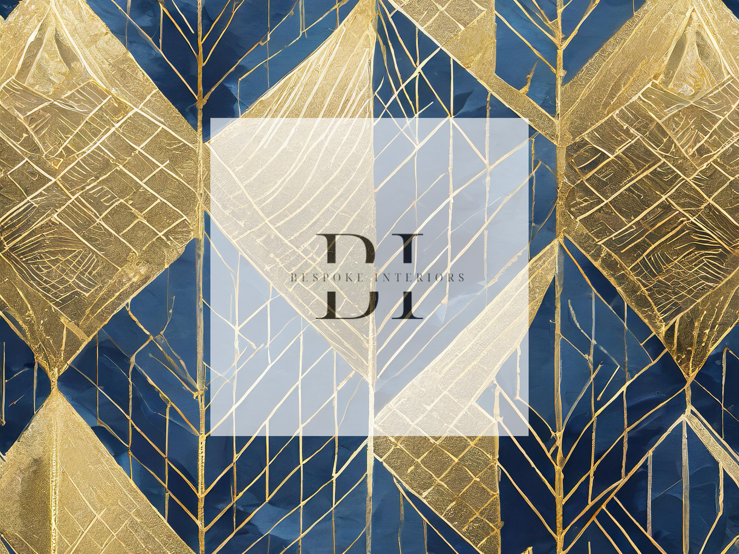 Wallpaper Gold and Royal Blue Geometric