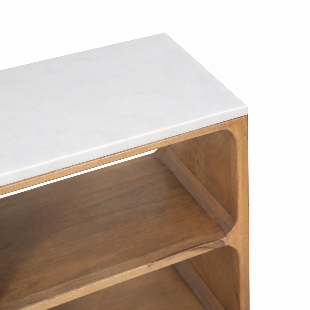 THE SOLENNE MARBLE-TOP NIGHTSTAND