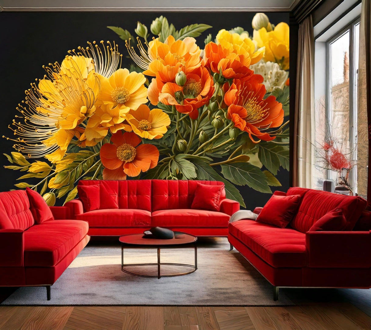 Wallpaper sunrise floral