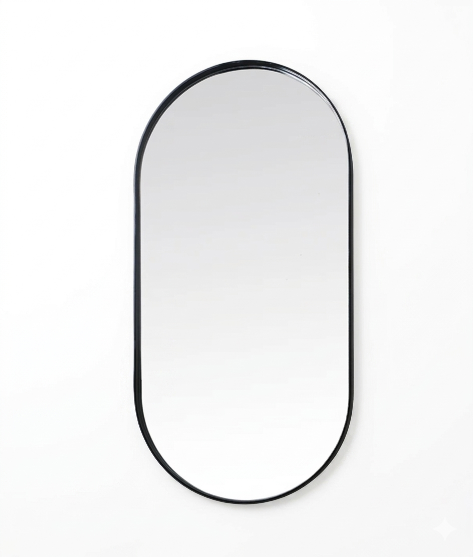 Deep Frame Pod Mirror - Black