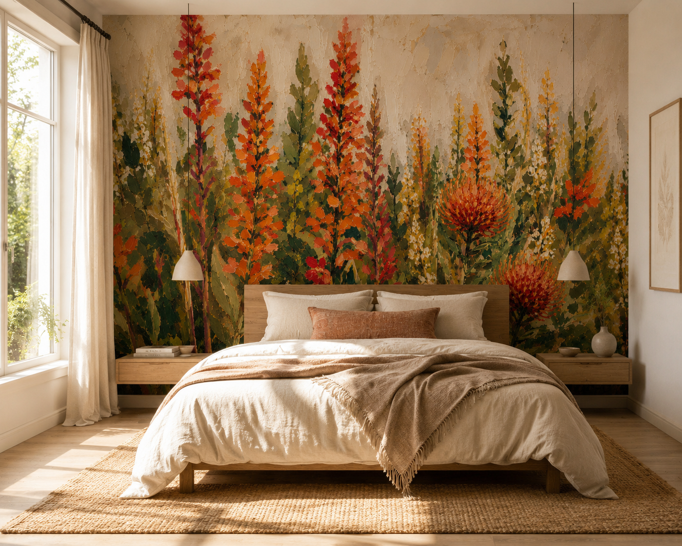 Wallpaper Ember-veld Bloom in Burnt Saffron