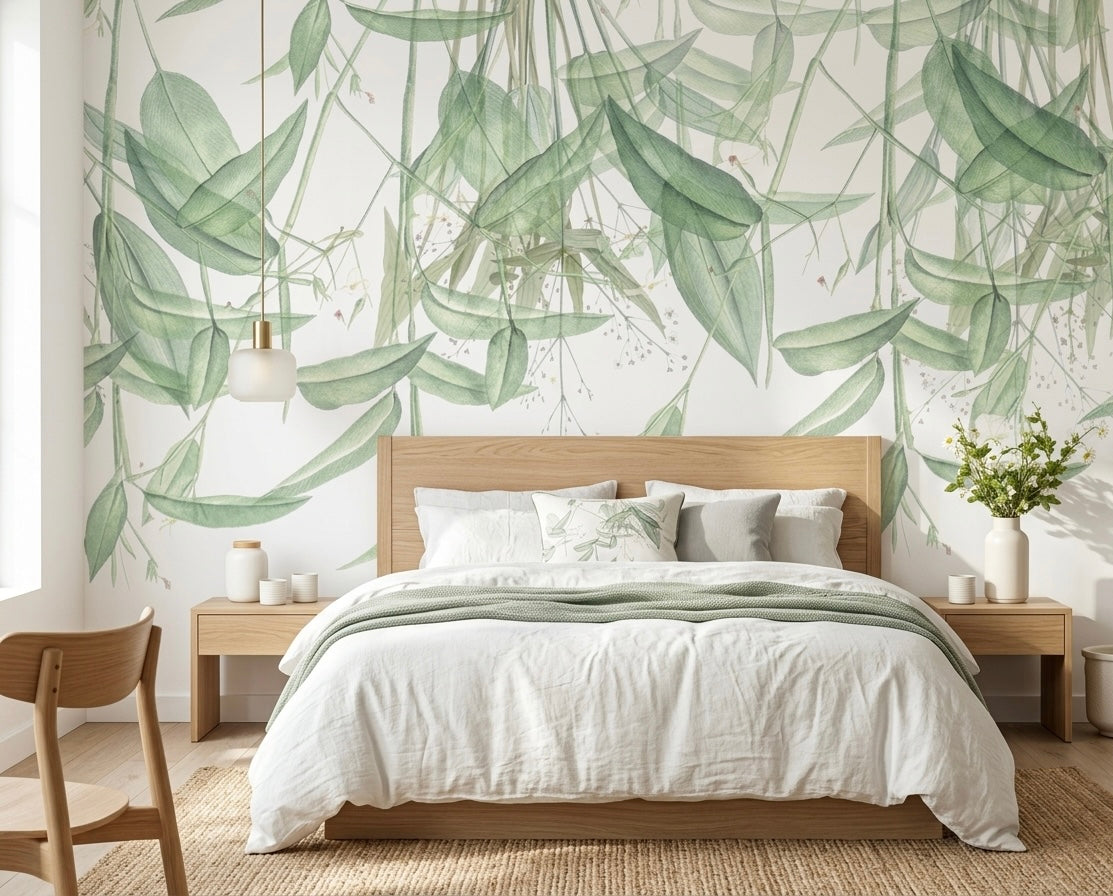 Wallpaper dripping foliage