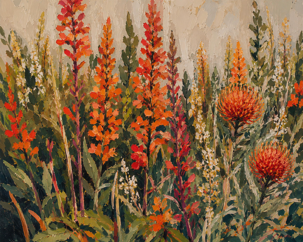 Wallpaper Ember-veld Bloom in Burnt Saffron
