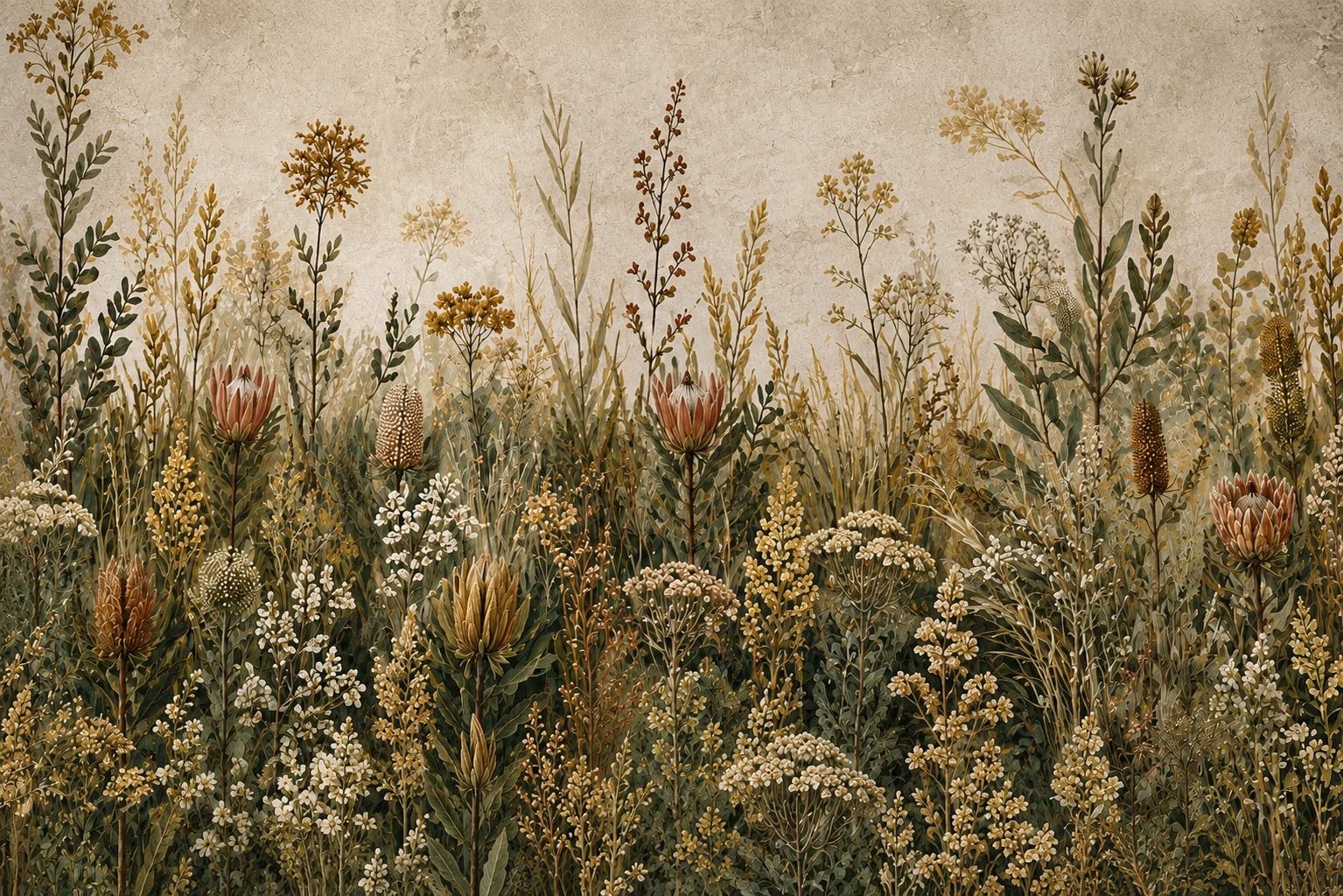 Wallpaper Protea Meadow in Sandstone