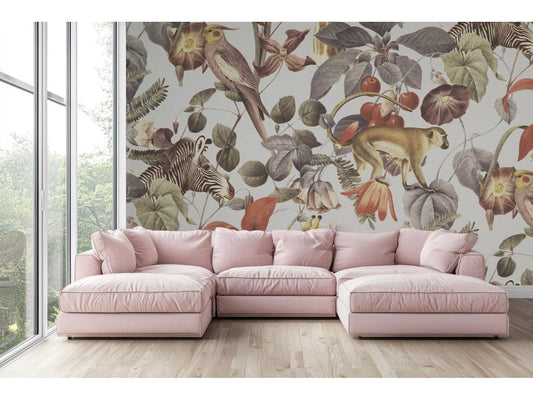 Wallpaper Giraffe Garden