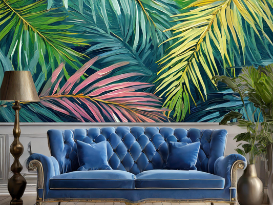 Wallpaper Rainbow Palm