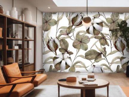 Wallpaper Cotton Foliage