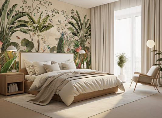 Wallpaper Peacock Strelitzia Mural