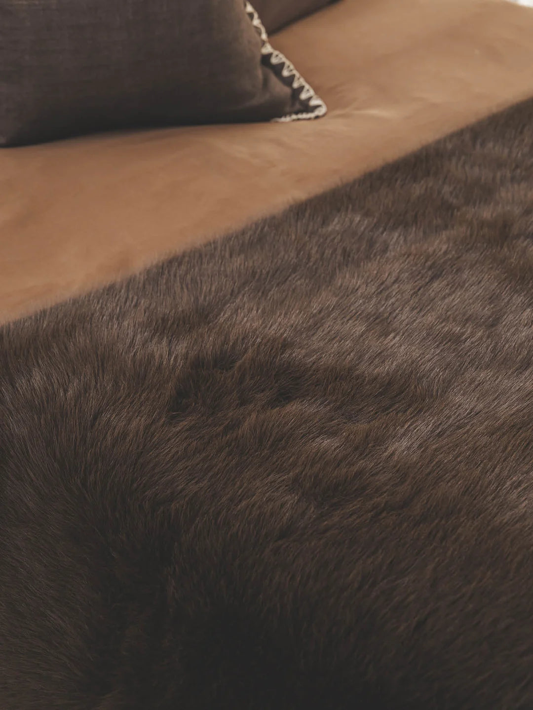 Brown Bear Fur Throw