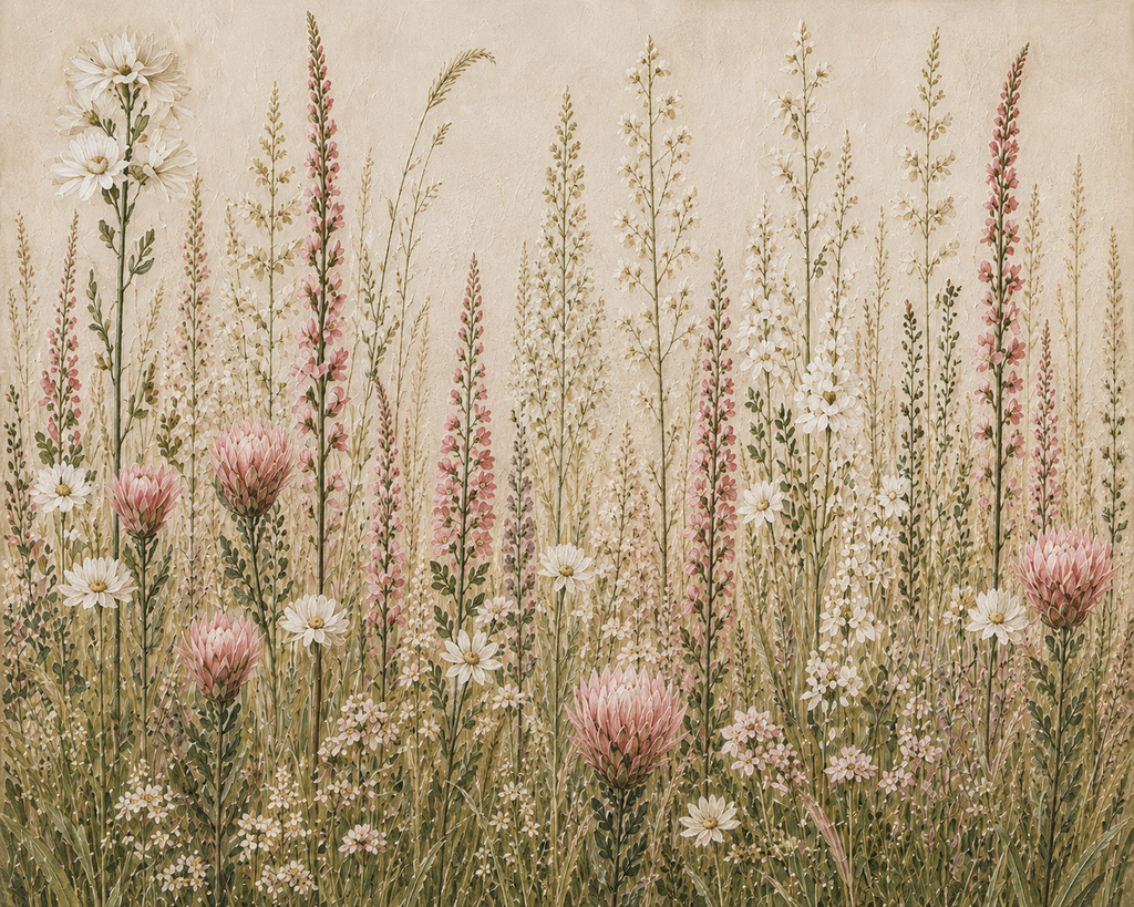 Wallpaper Petal And Stem in Blush and Linen