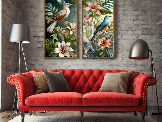 Wall Art Aviary Oasis set of 2