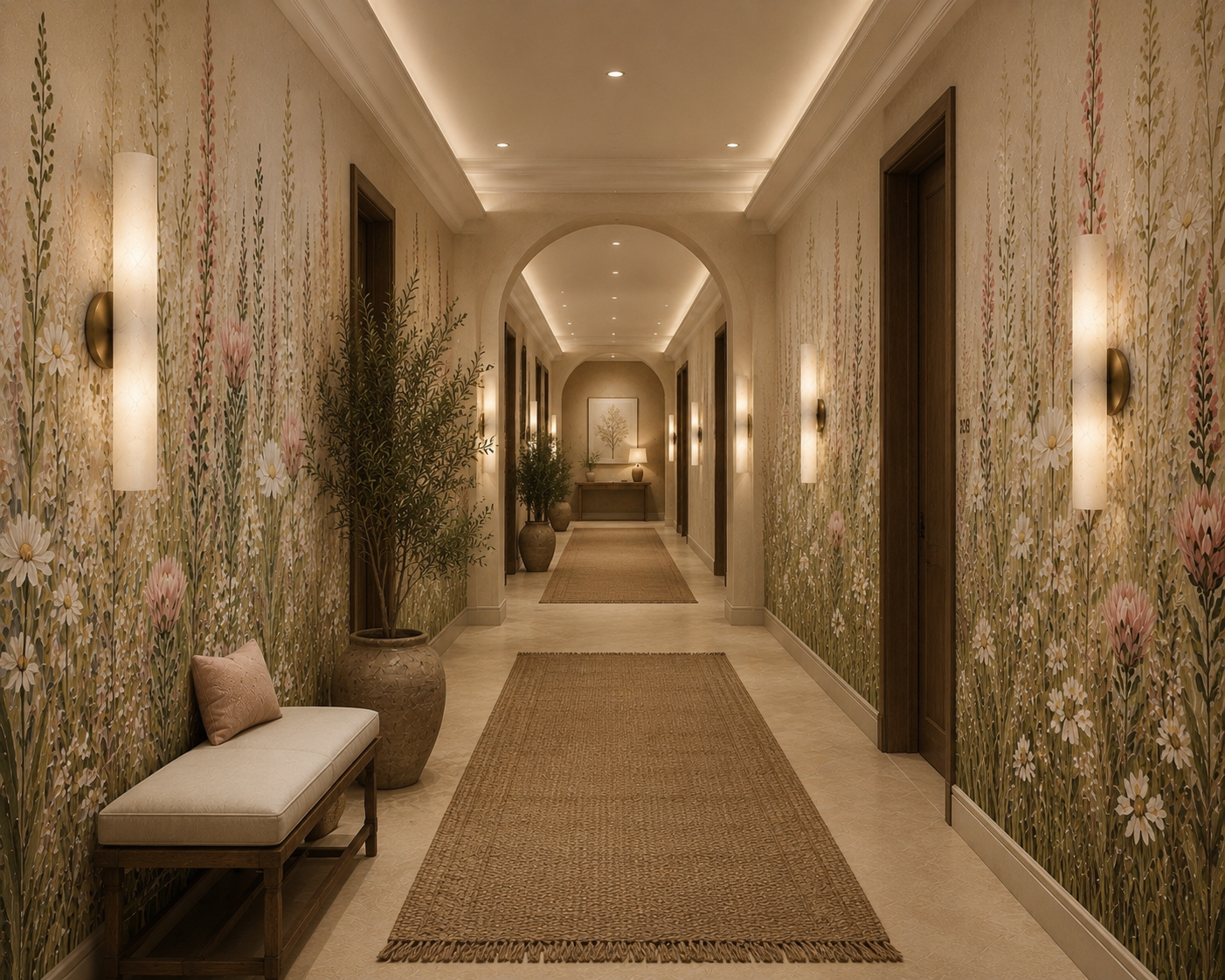 Wallpaper Petal And Stem in Blush and Linen