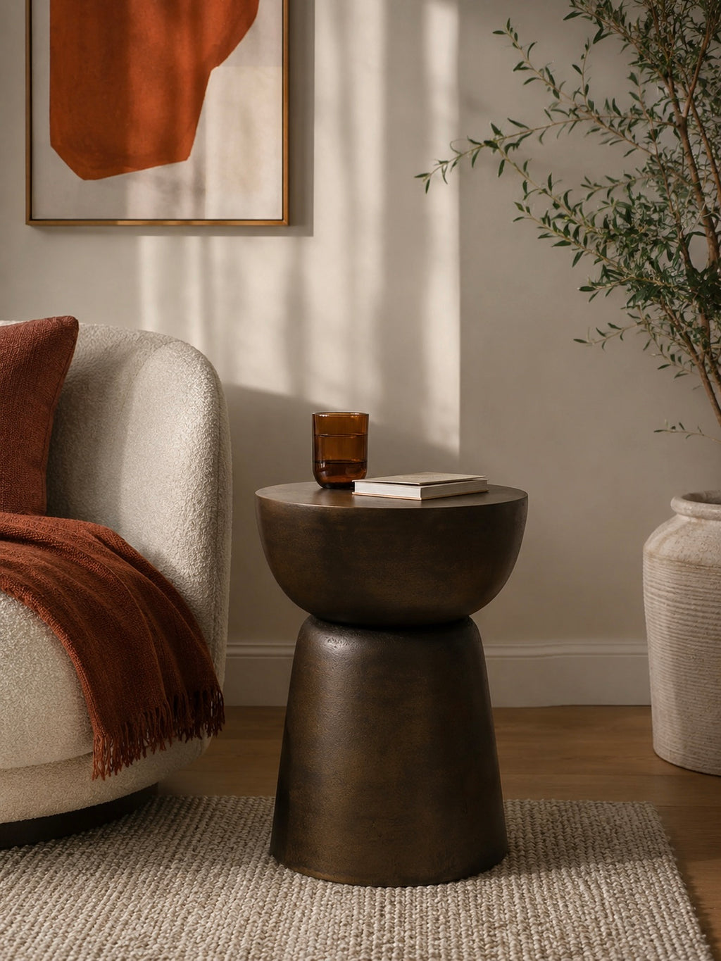 Pendulum Side Table in Brass Bell