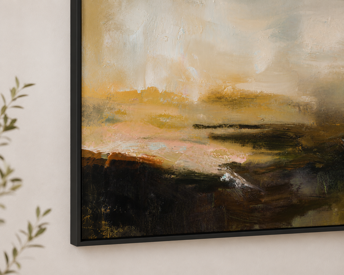 Wall Art Quiet Terrain in Champagne Earth