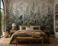 Wallpaper Protea & Thistle in slate and sage