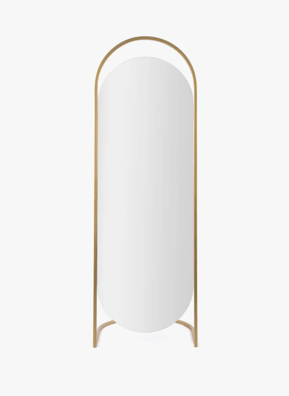 Slant Pill Floor Mirror - Gold