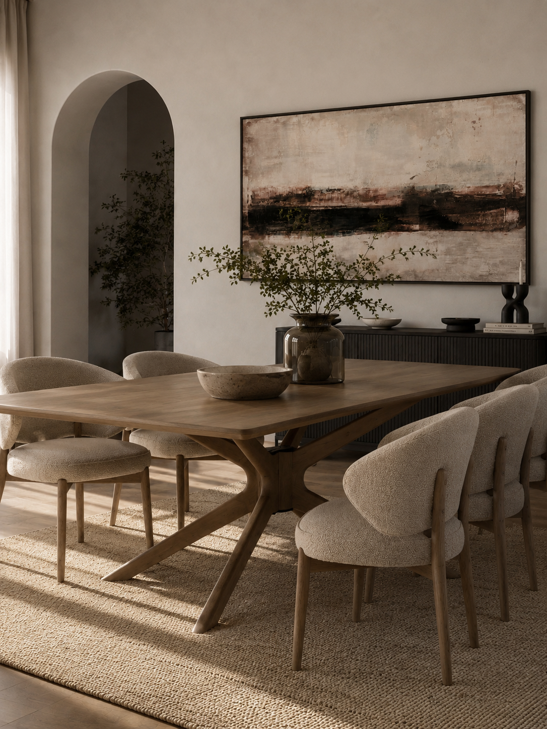 Converge Oak Dining Table in Cumin