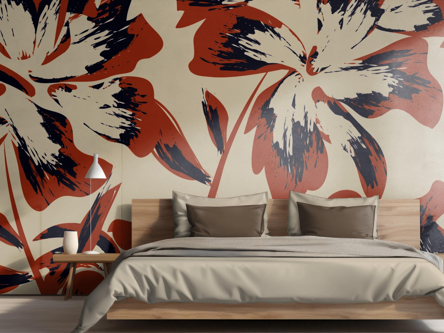 Panelled Wallpaper Focal Blooms