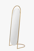 Slant Pill Floor Mirror - Gold
