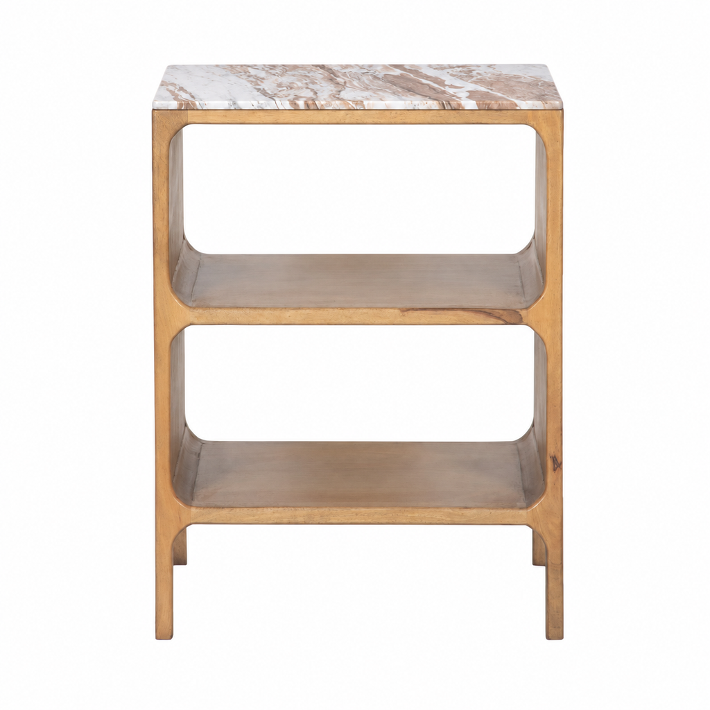 THE SOLENNE MARBLE-TOP NIGHTSTAND
