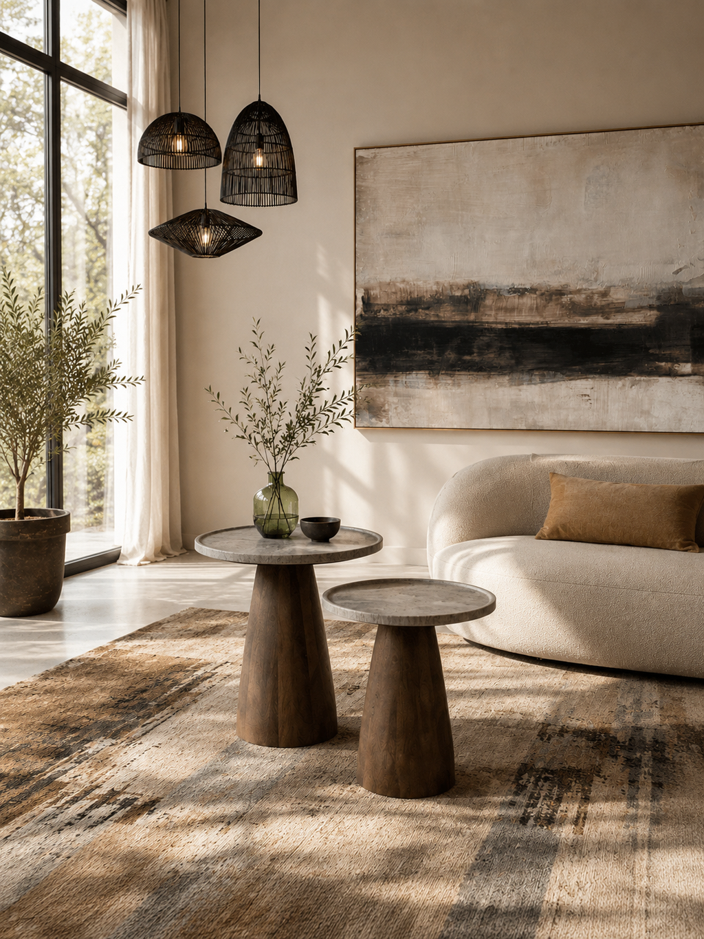 Meadow Marble Side table Set
Husk