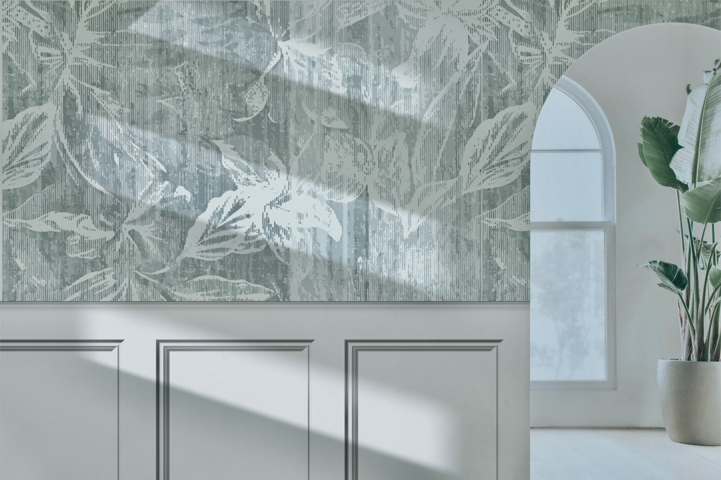 Panelled Wallpaper Scandi Meadow Flowers