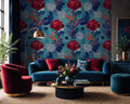 Wallpaper Cabaret Bloom in Velvet Rouge and Crimson