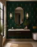 Wallpaper Emerald Éclat in Antique Gold