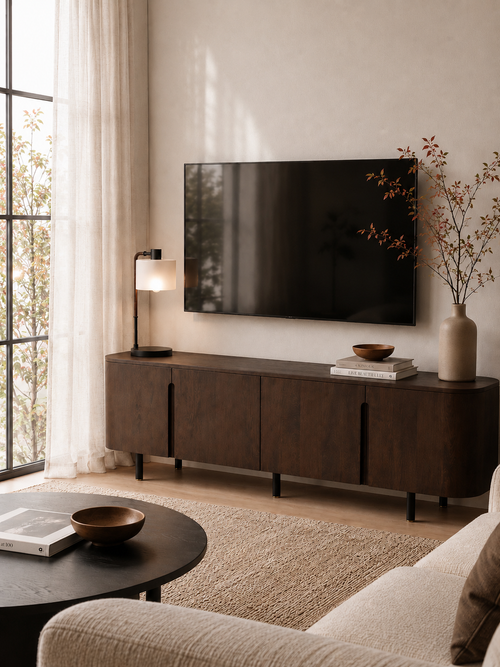 Brugge Wooden TV Console Media Unit in Clove