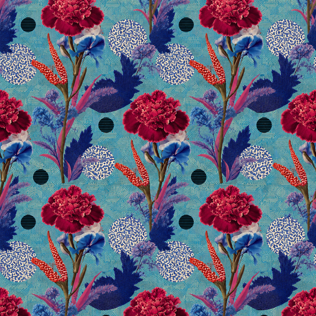 Wallpaper Cabaret Bloom in Velvet Rouge and Crimson