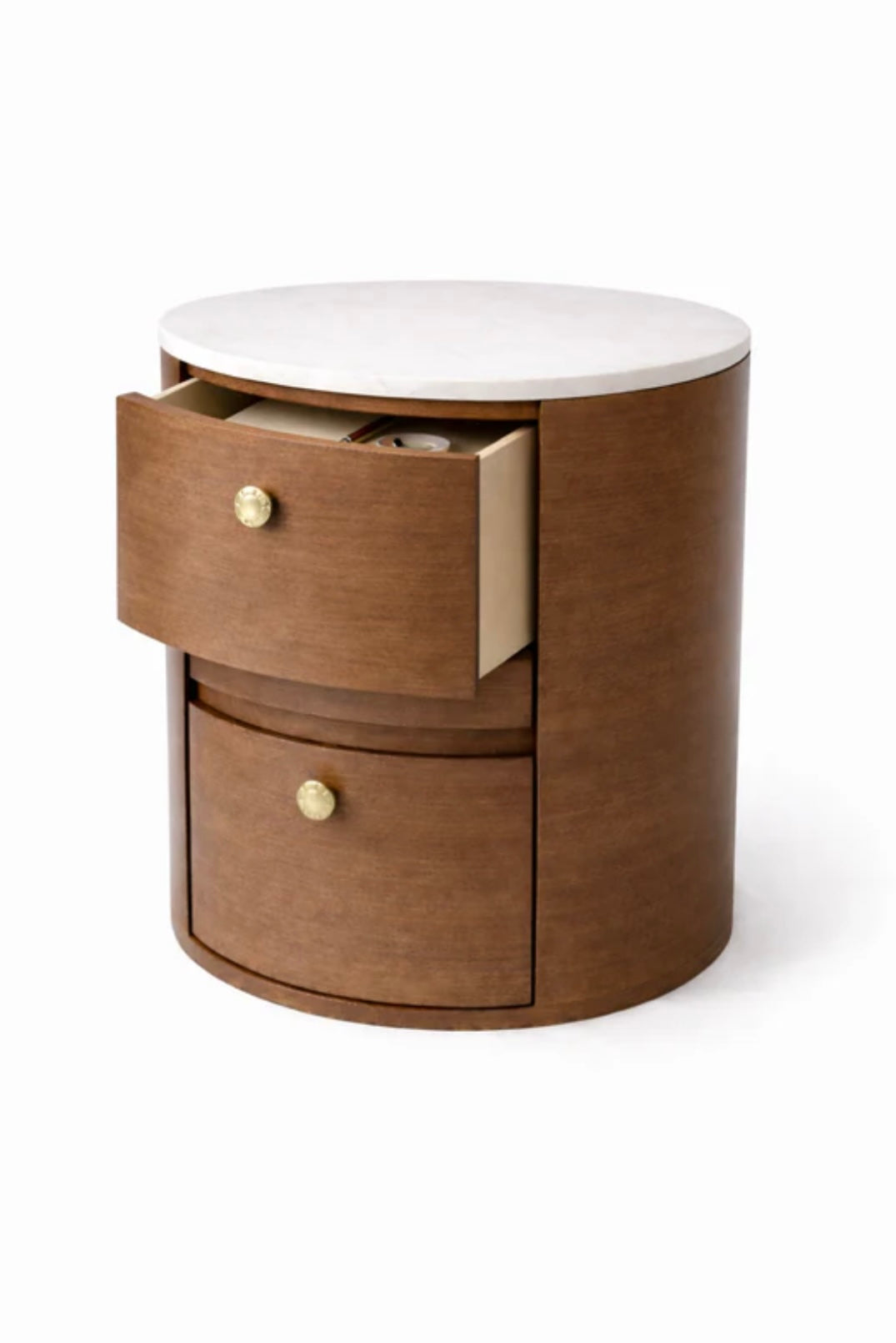 Luna Marble-Top Bedside Table