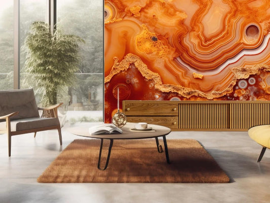 Wallpaper Marble Burnt Orange