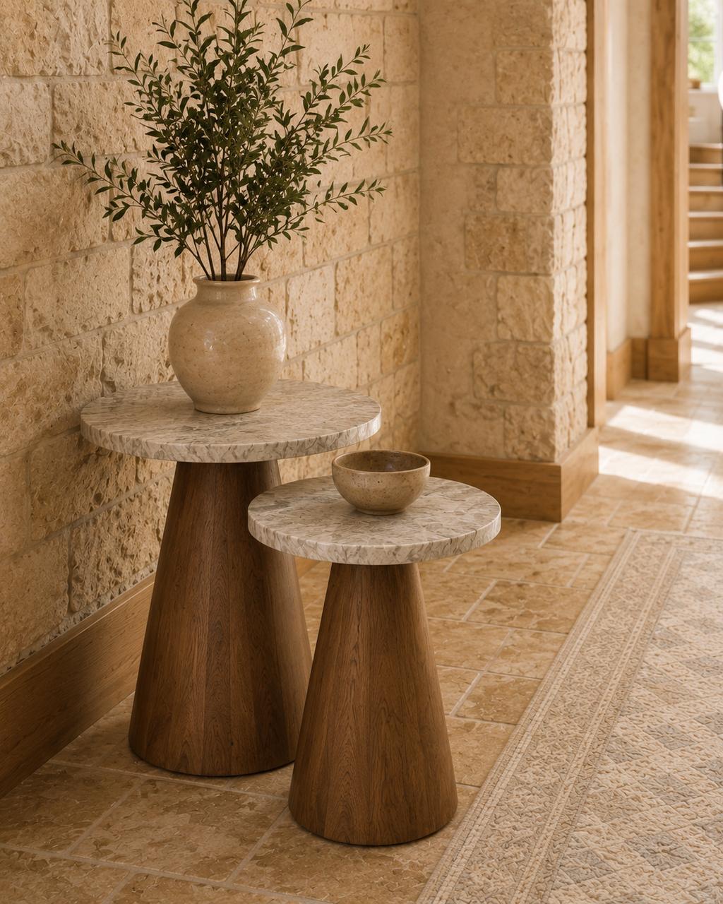 Meadow Marble Side table Set
Husk