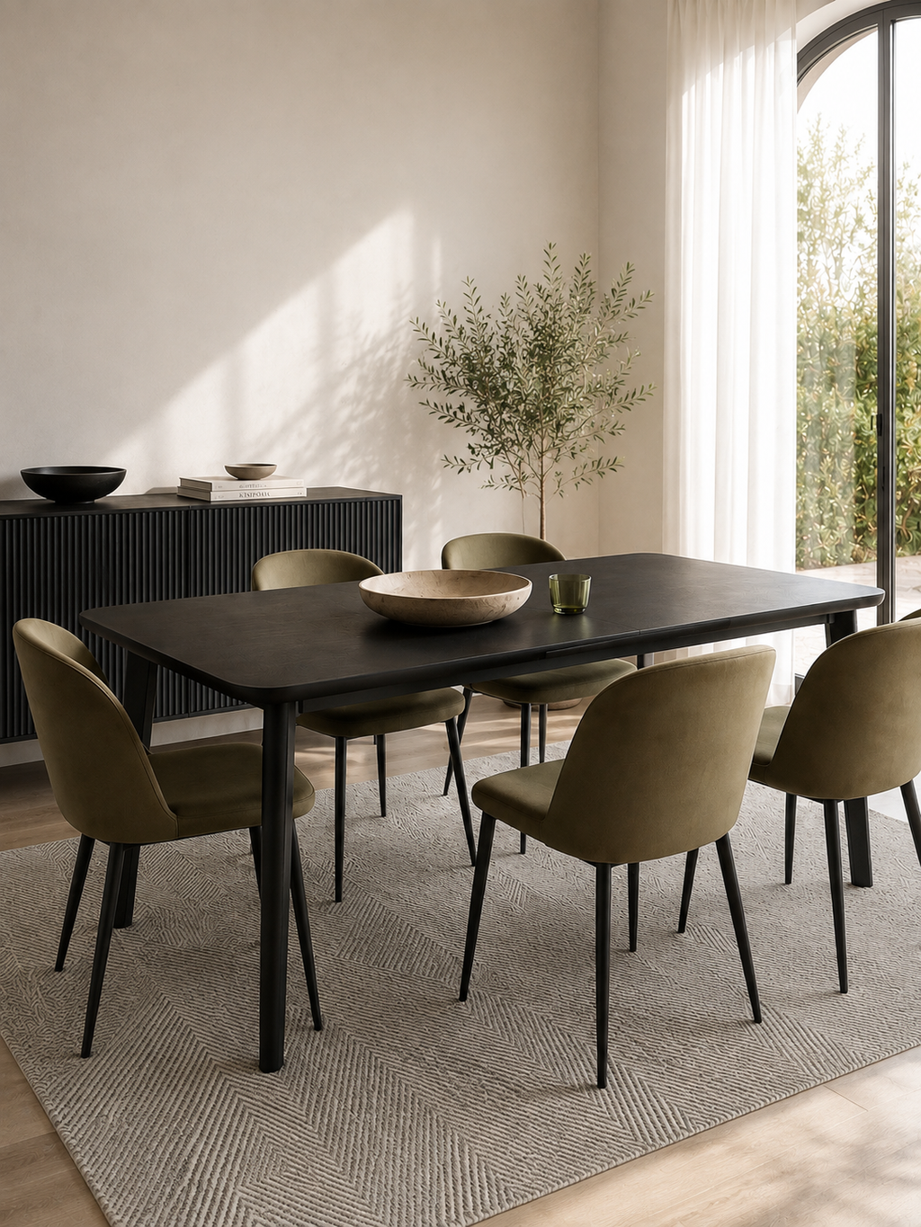 Facet Rug in Olive