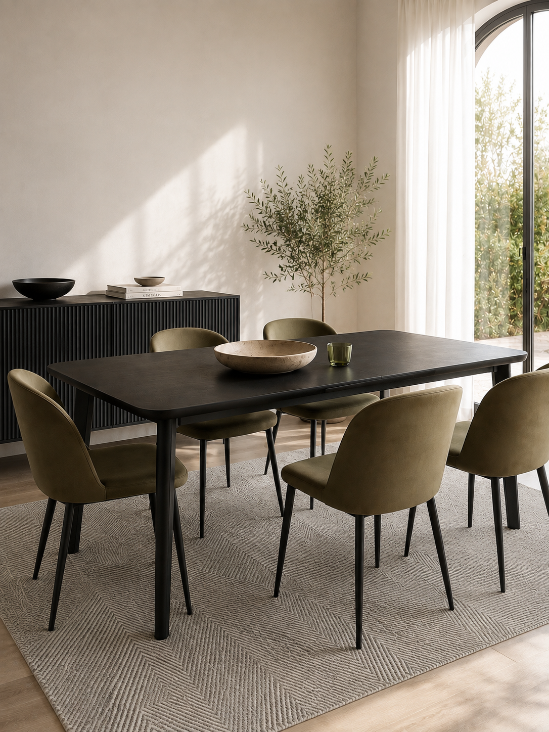 Facet Rug in Olive