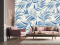 Wallpaper Palm Leaf Blue