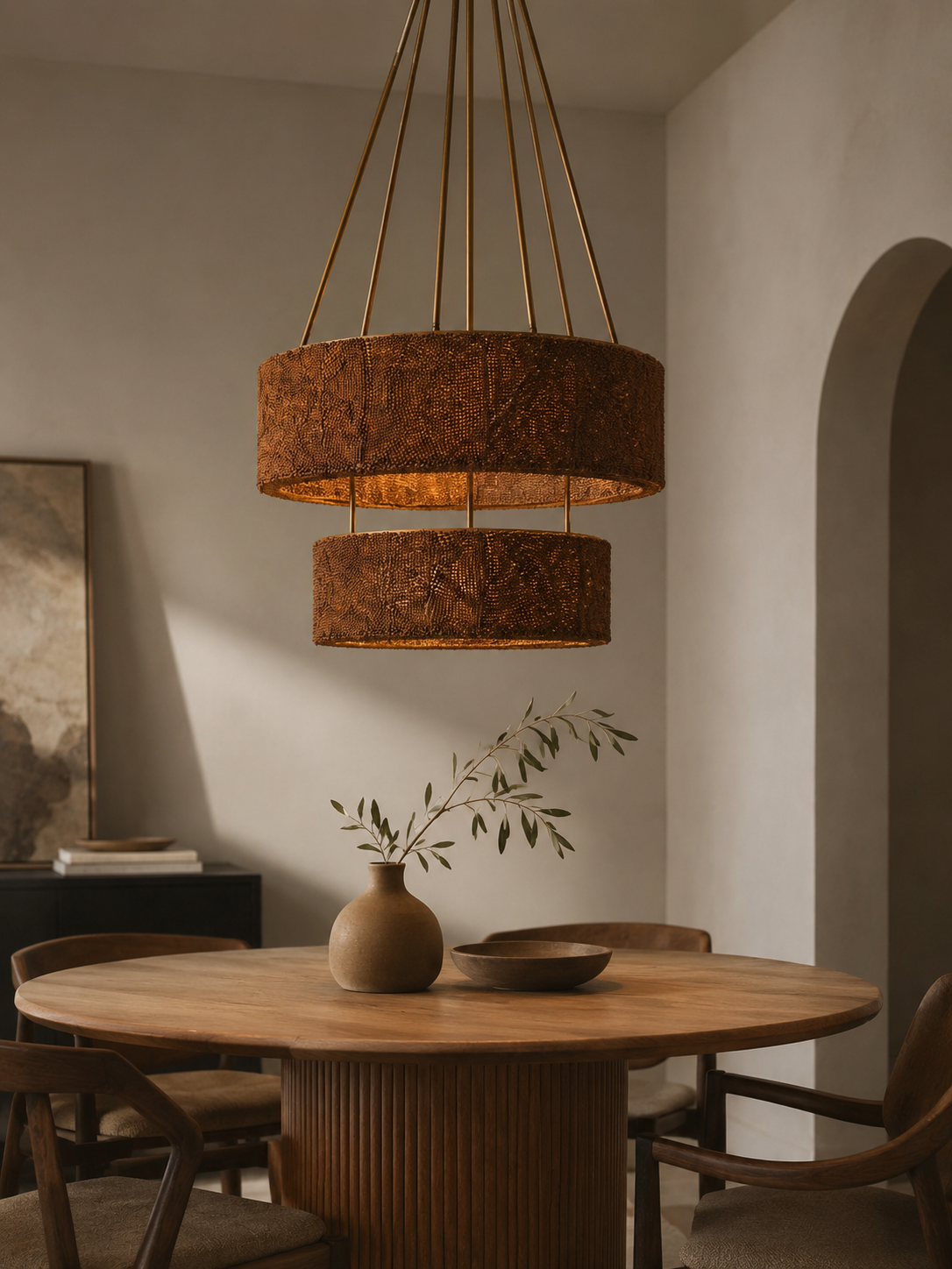 Frontier Chandelier in Pecan