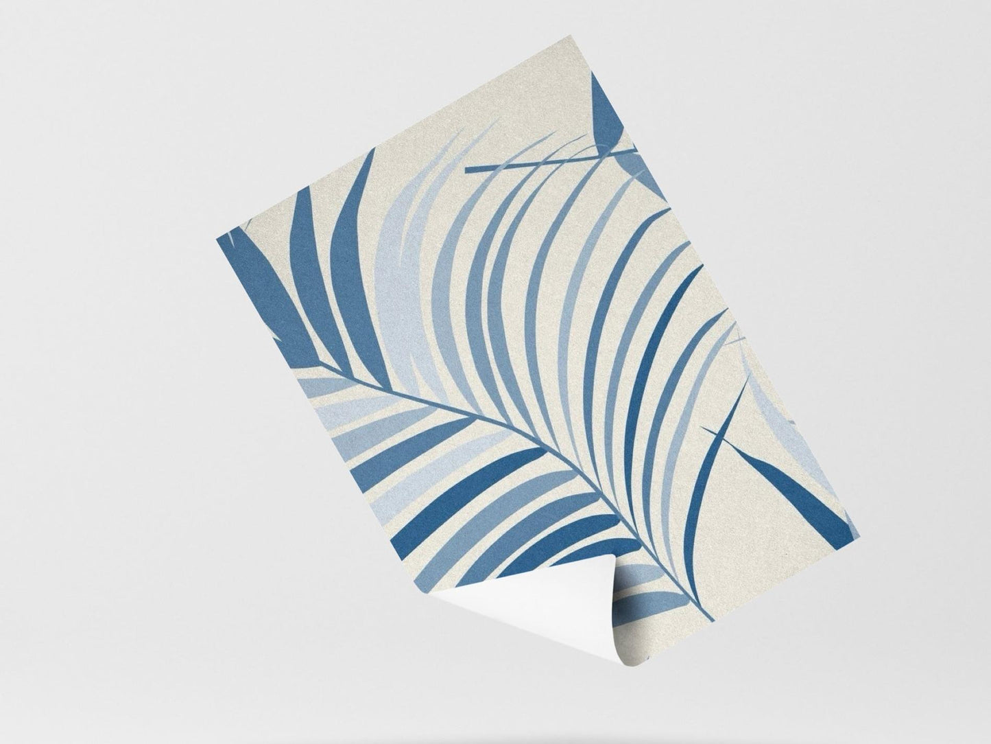 Wallpaper Palm Leaf Blue