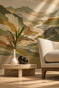Wallpaper Sundown Escarpment in Olive, Ochre & Chalk